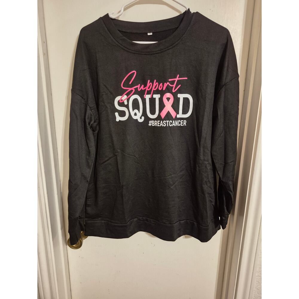 Support Squad Breast Cancer Long Sleeve Shirt-Size L-NWT